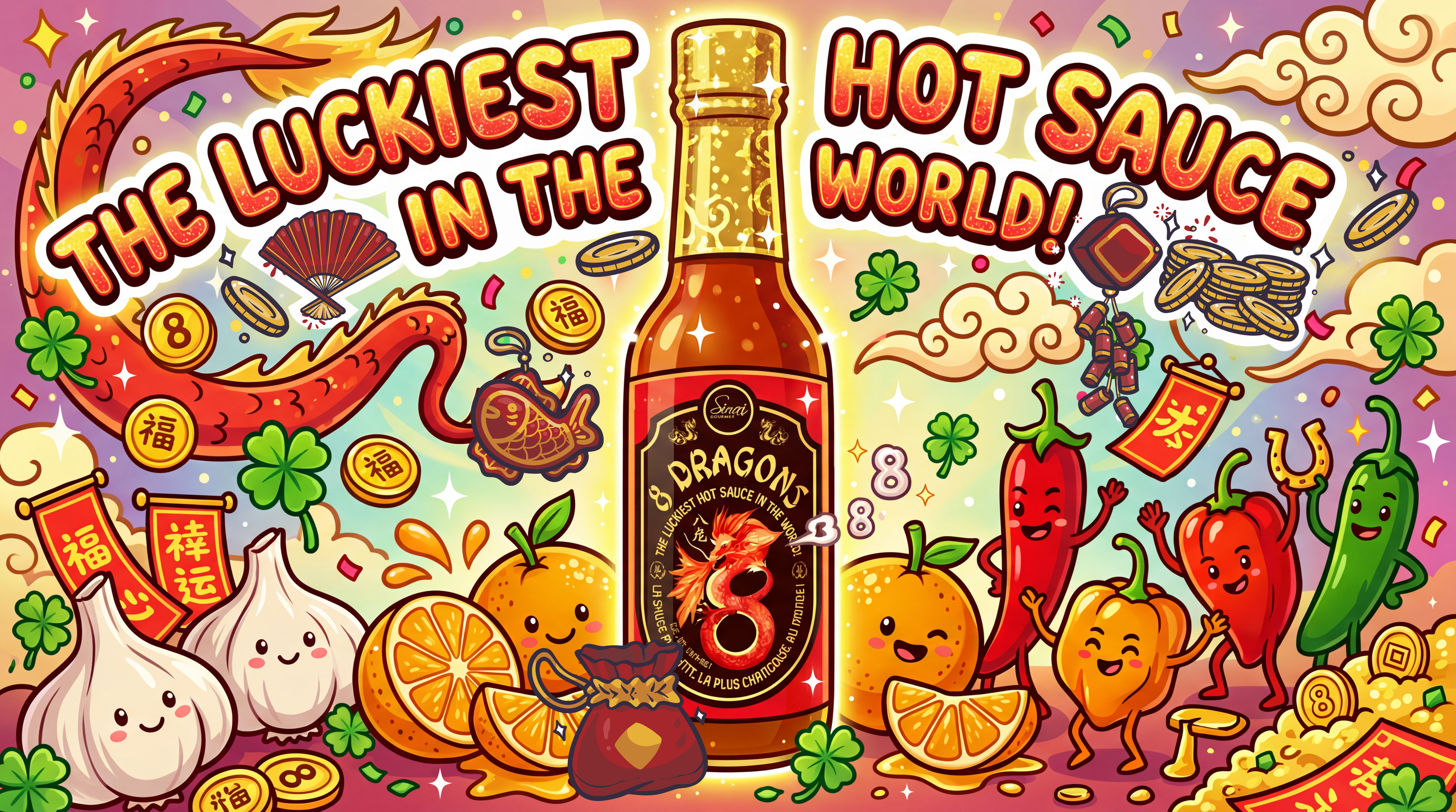 8 Dragons luckiest hot sauce in the world sinai gourmet